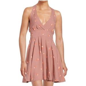 Elegant Halter Neck Dress in Pink